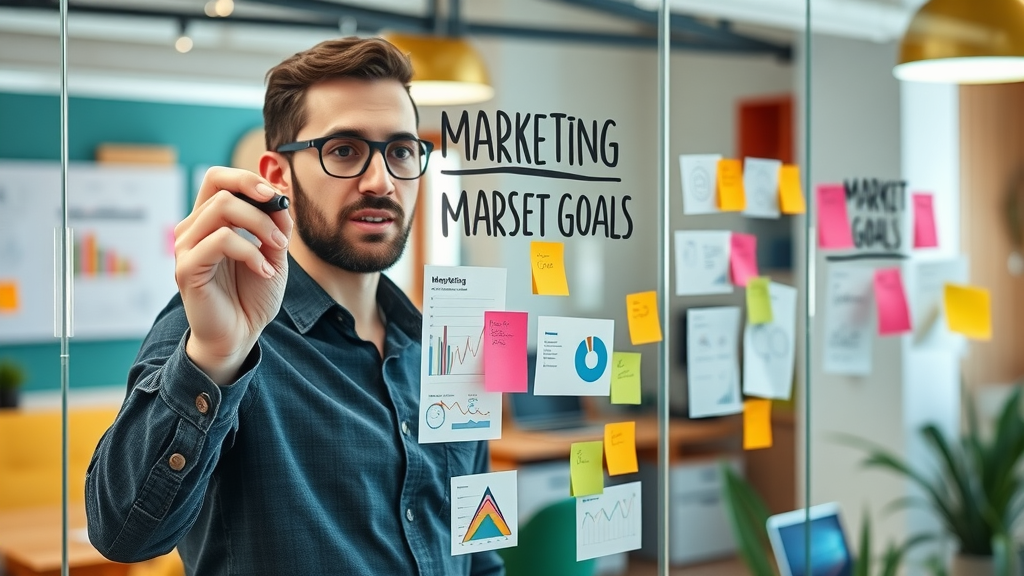inspired entrepreneur writing marketing goals digital marketing strategies for small business