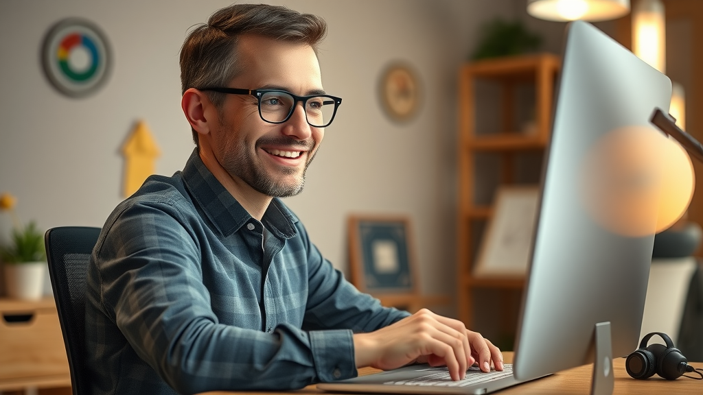 SEO for small businesses friendly small business owner responding to online reviews