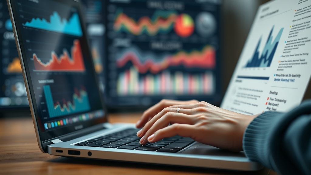 content marketing and blogging expert drafting high-impact blog post with data insights