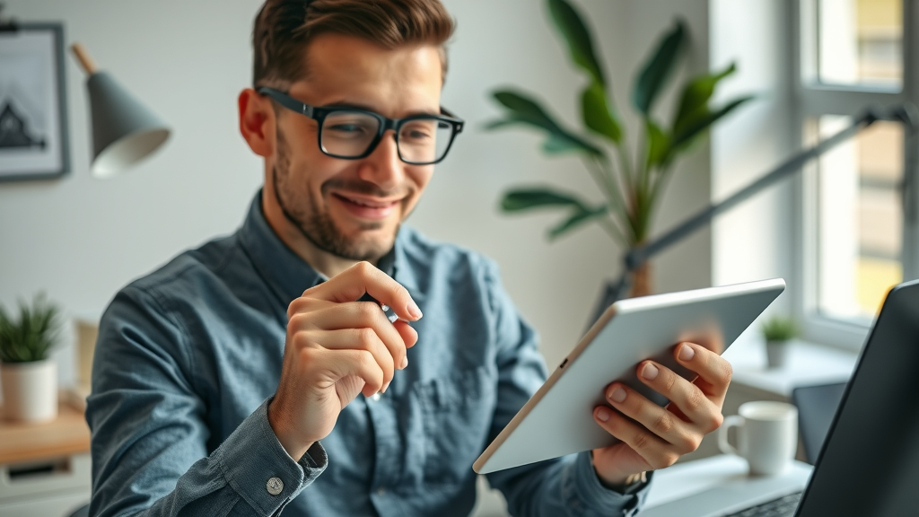 SEO for small businesses organized entrepreneur checking off digital SEO checklist on tablet
