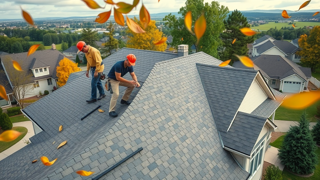 Experienced Raleigh roofing contractor installing quality shingles on home