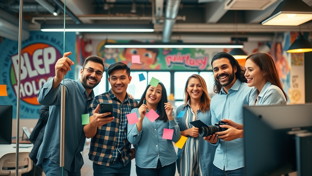 Digital Marketing for Small Business - Team brainstorming blog and video content ideas for growth