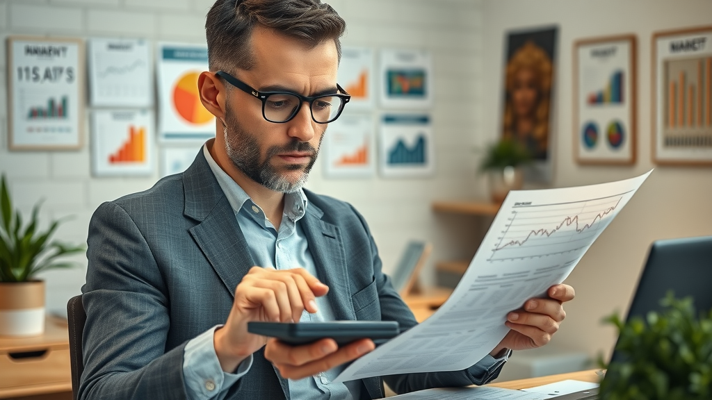 strategic business owner analyzing marketing budget digital marketing strategies for small business