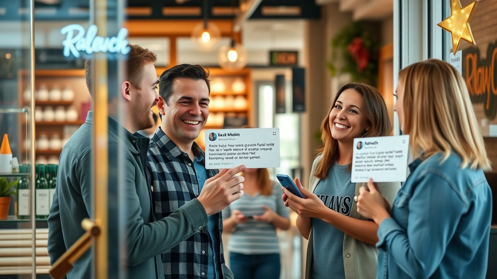 Thriving Raleigh business celebrating record affordable social media management Raleigh engagement and customer interaction milestone in a lively local storefront.