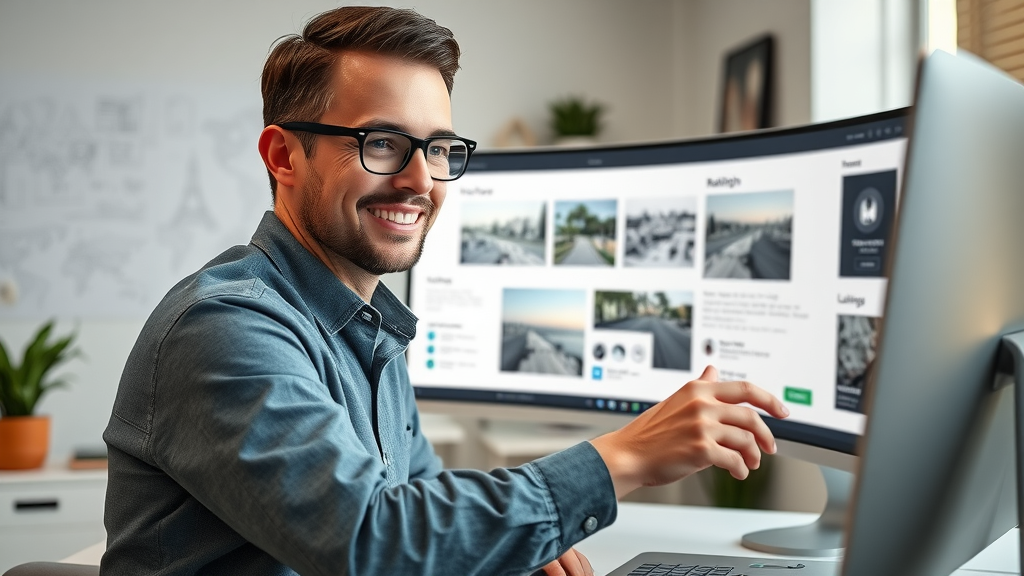Professional website designer—Raleigh website design and optimization services, creative studio with city sketches.