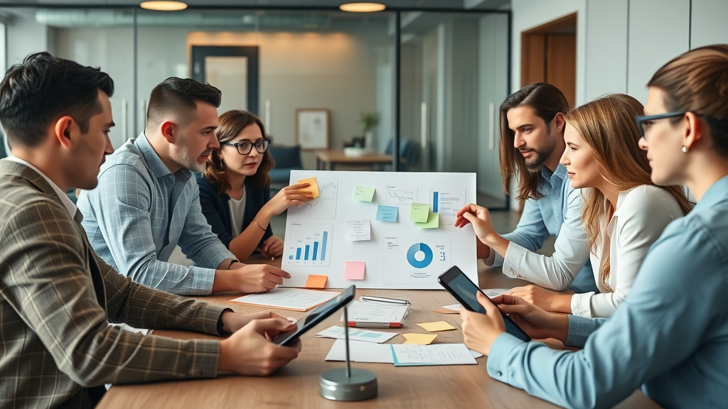 Creative team planning law firm video content strategy
