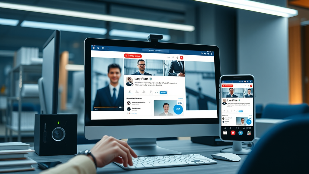 Social media feed displaying law firm videos for law firm video advertising