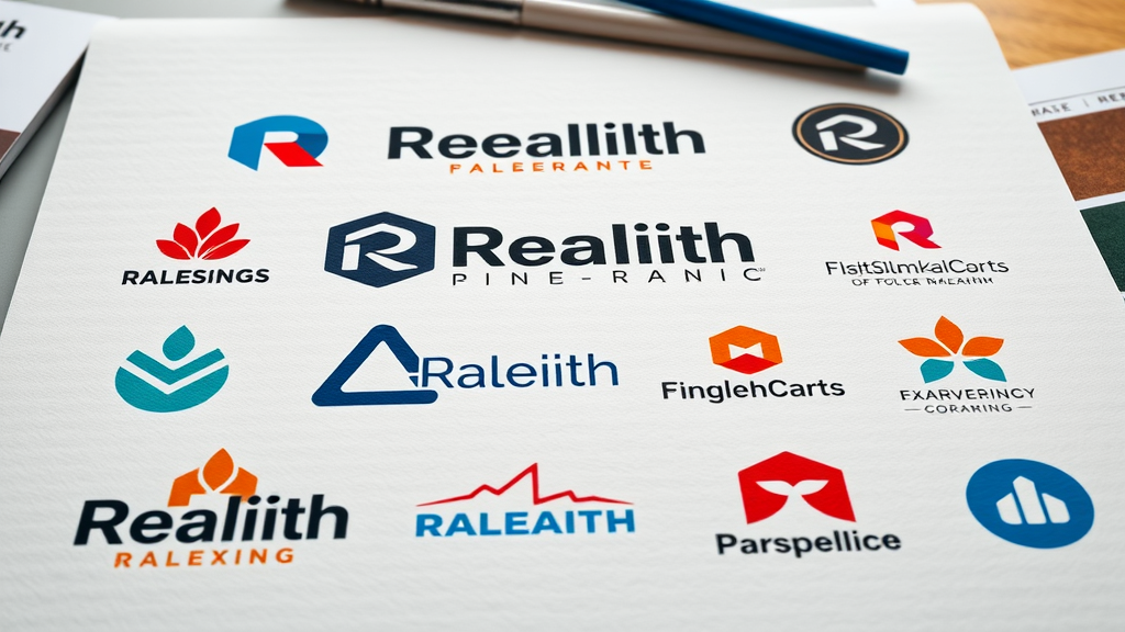 Close-up set of Raleigh small business logo design concepts — scalable, colorful, and iconic solutions for small business branding Raleigh