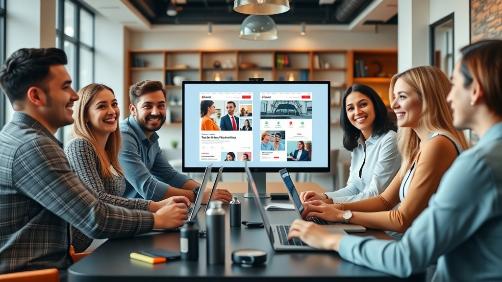 Advertising agency team in Raleigh consulting with a small business about marketing services, graphic design, and social media marketing